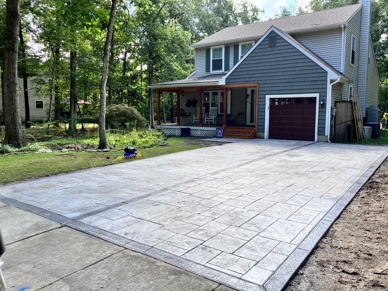 stamped concrete driveway